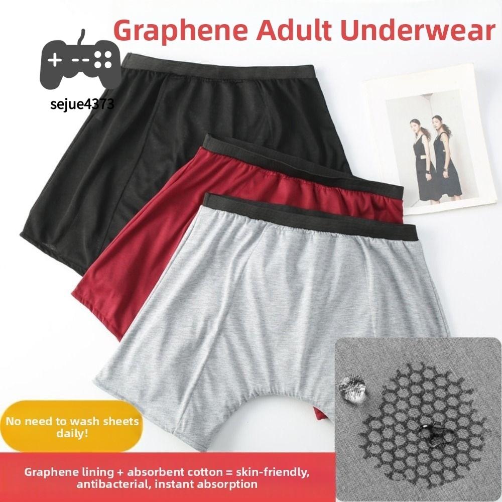 SEJUE4373 Đàn hồi Quần tã người lớn bằng graphene Chống rò rỉ Kháng khuẩn Quần lót thấm hút Dễ mặc Thoáng khí Quần lót cho người bị tiểu tiện không tự chủ Chăm sóc người cao tuổi
