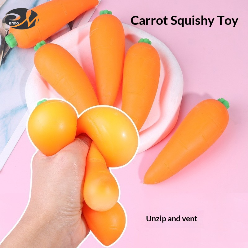 ERMO Carrot Squishy Stress Relief Toy for Relaxation and Fun - Soft TPR Sensory Play ราคา 33 บาท*ส่งฟรี