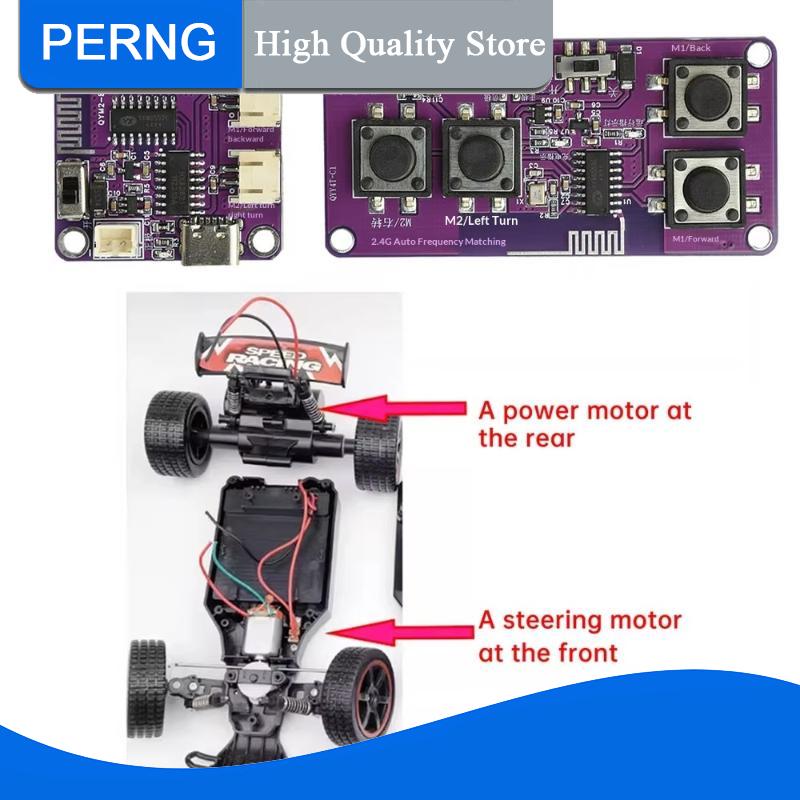 [PERNG] Tehe 1 bộ tự làm đồ chơi xe ô tô THUYỀN Robot 2.4G 4 8 kênh điều khiển từ xa Kit với Type-C sạc dài phạm vi lên đến 200 100 mét ổn định kết nối