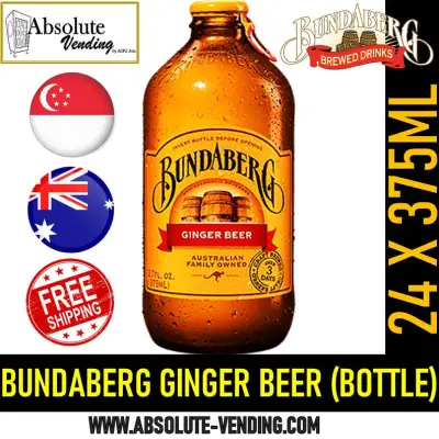 BUNDABERG GINGER BEER 375ML X 24 (GLASS BOTTLE) - FREE DELIVERY within 3 working days!