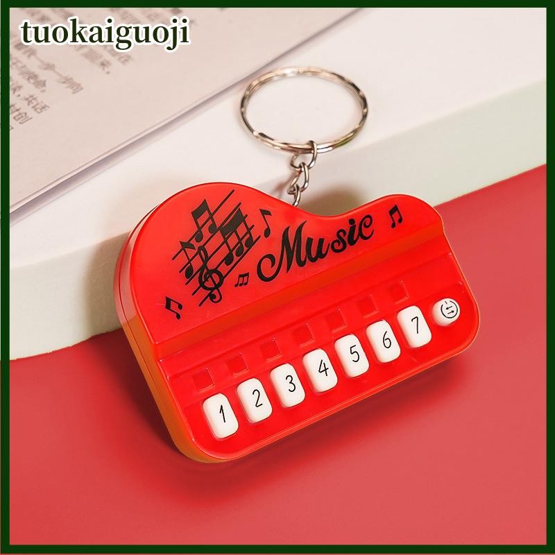 tuokaiguoji 1 cái xách tay mini sáng tạo âm nhạc điện tử đàn piano bàn phím Keychain vòng với ánh sáng lên phím Mặt dây chuyền trẻ em của đồ chơi game máy nghe nhạc - 8