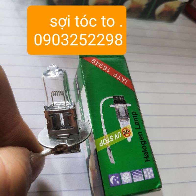Bóng đèn lùi, đèn vàng, đèn trợ sáng h3 12v 100w hoặc 24v 70w hàng cú cao cấp