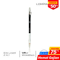 Lomira Eyeliner 2 in 1 145 Gr Dengan Serutan Eyeliner Pencil Make Up BPOM LOM-EYELINER- White and Black