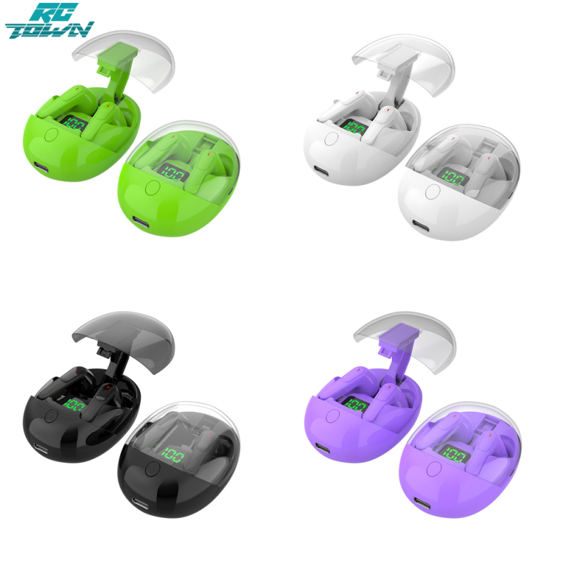 Pro-One Wireless Earbuds With Translucent Charging Case LED Power Display Stereo Bass Earphones For Sports Working - ยี่ห้อ RCtown ราคา 203 บาท*ส่งฟรี