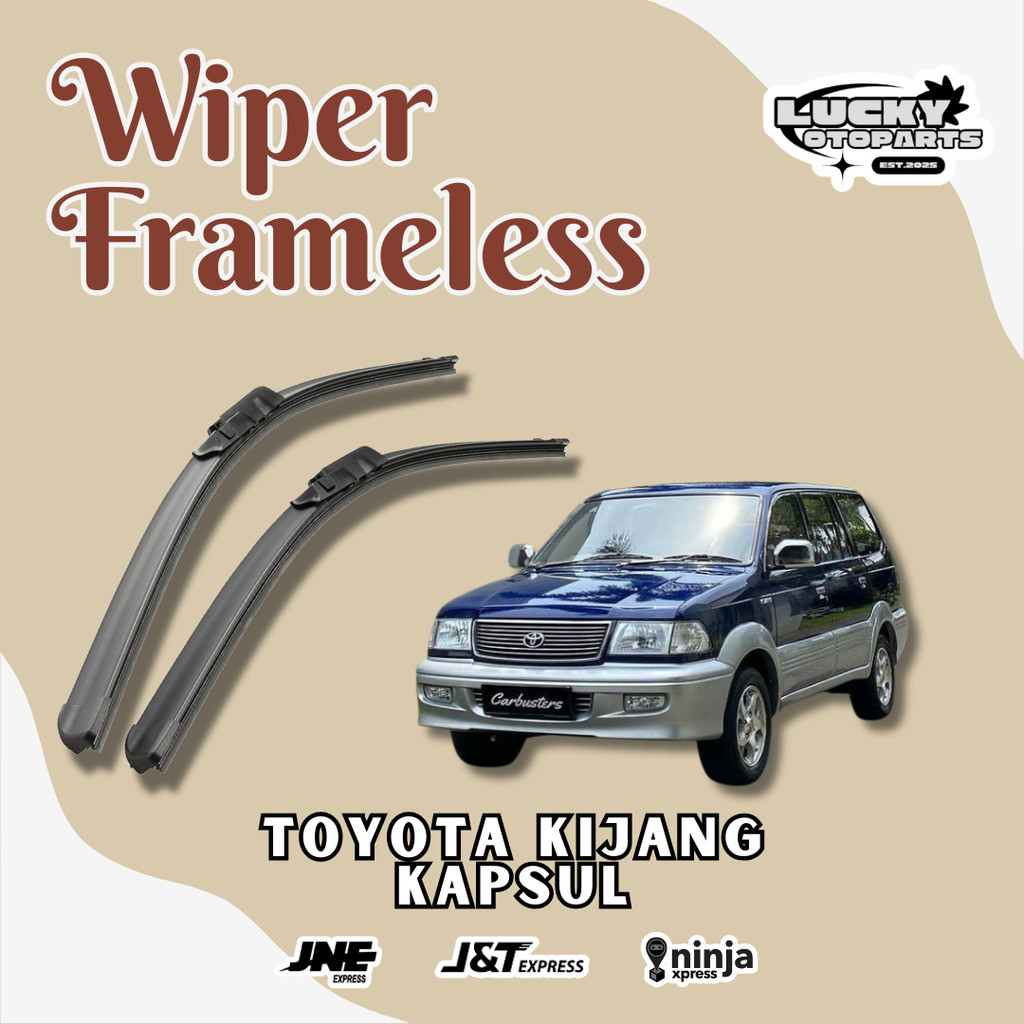 1 Pasang / 1 Set Wiper Mobil Frameless Toyota Kijang Kapsul Kiri dan Kanan Tanpa Rangka Besi Harga  55,000 Ringgit*Penghantaran Percuma