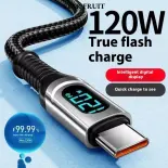 STAR FRUIT Cáp USB-C sạc siêu nhanh 120W với màn hình thông minh cho Huawei, danh dự, vivo, Xiaomi, Oppo