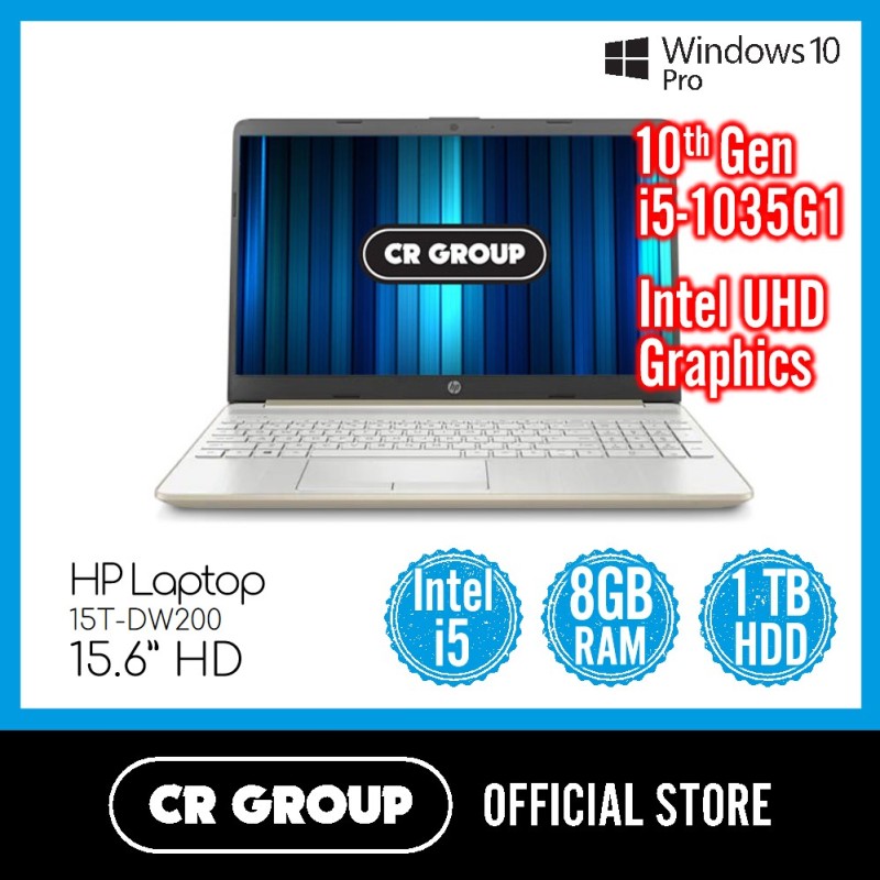 HP Laptop 15T-DW200 15.6 Inch HD | Intel Core i5-1035G1 | 8GB DDR4 RAM | 1TB SATA HDD | Intel UHD Graphics