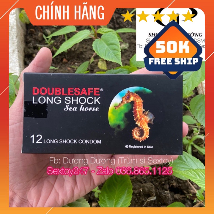 Bao Cao Su Longshock Doublesafe Seahoure Cá Ngựa Mã Lai Hộp 12 Bcs