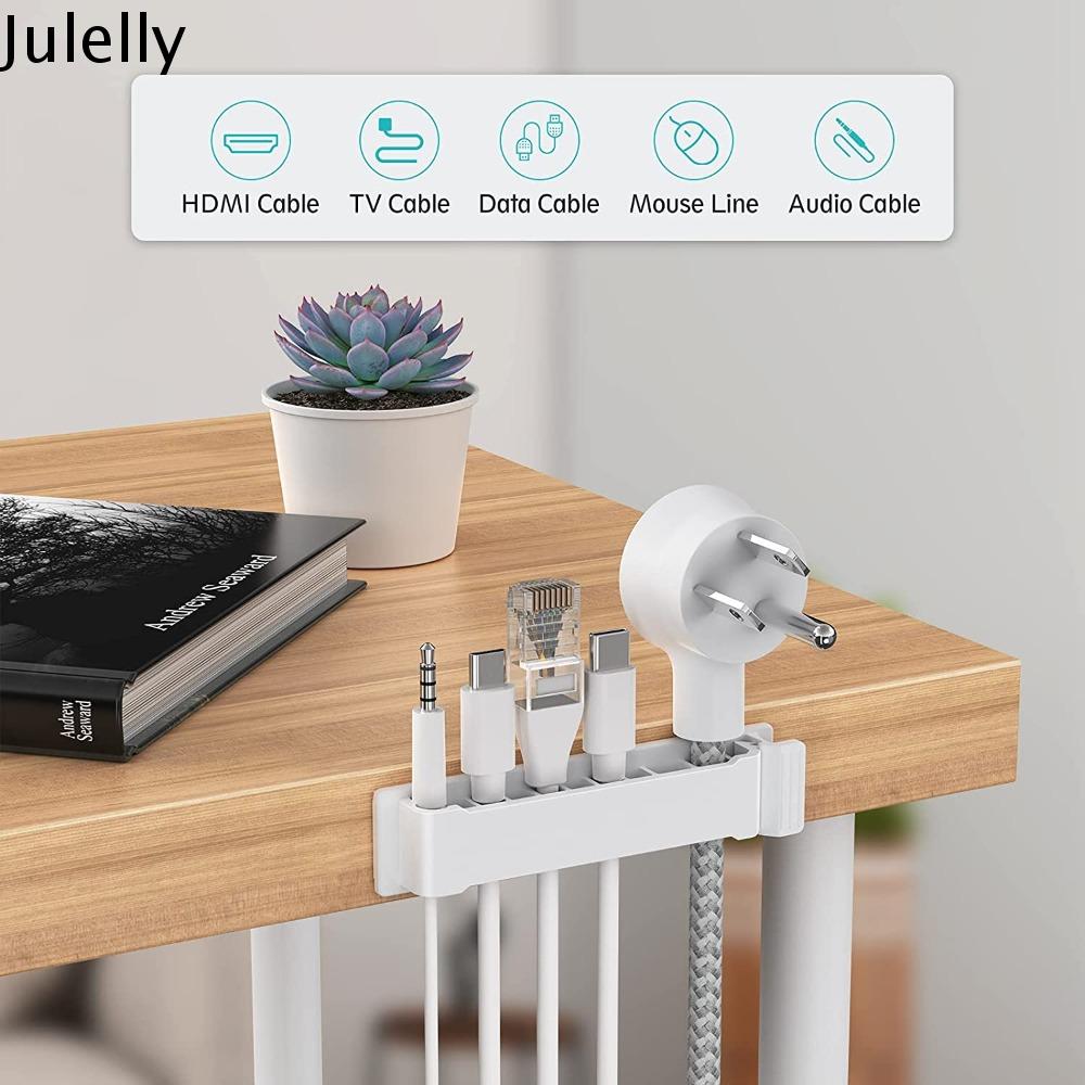 JULELLY Tự dính Dành cho bàn phím chuột Kẹp dây xe hơi tự dính Kẹp dây Quản lý dây Kẹp Cụm dây Giá đỡ dây Sắp xếp dây Kẹp cáp Cuộn dây cáp linh hoạt Hộp đựng cáp