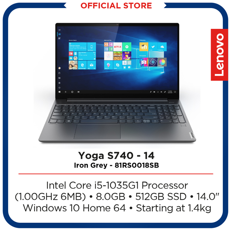Lenovo Yoga S740-14IIL | Intel Core i5-1035G1 Processor | 8GB | 512GB | 14 | Iron Grey | 2Y Premium Care warranty