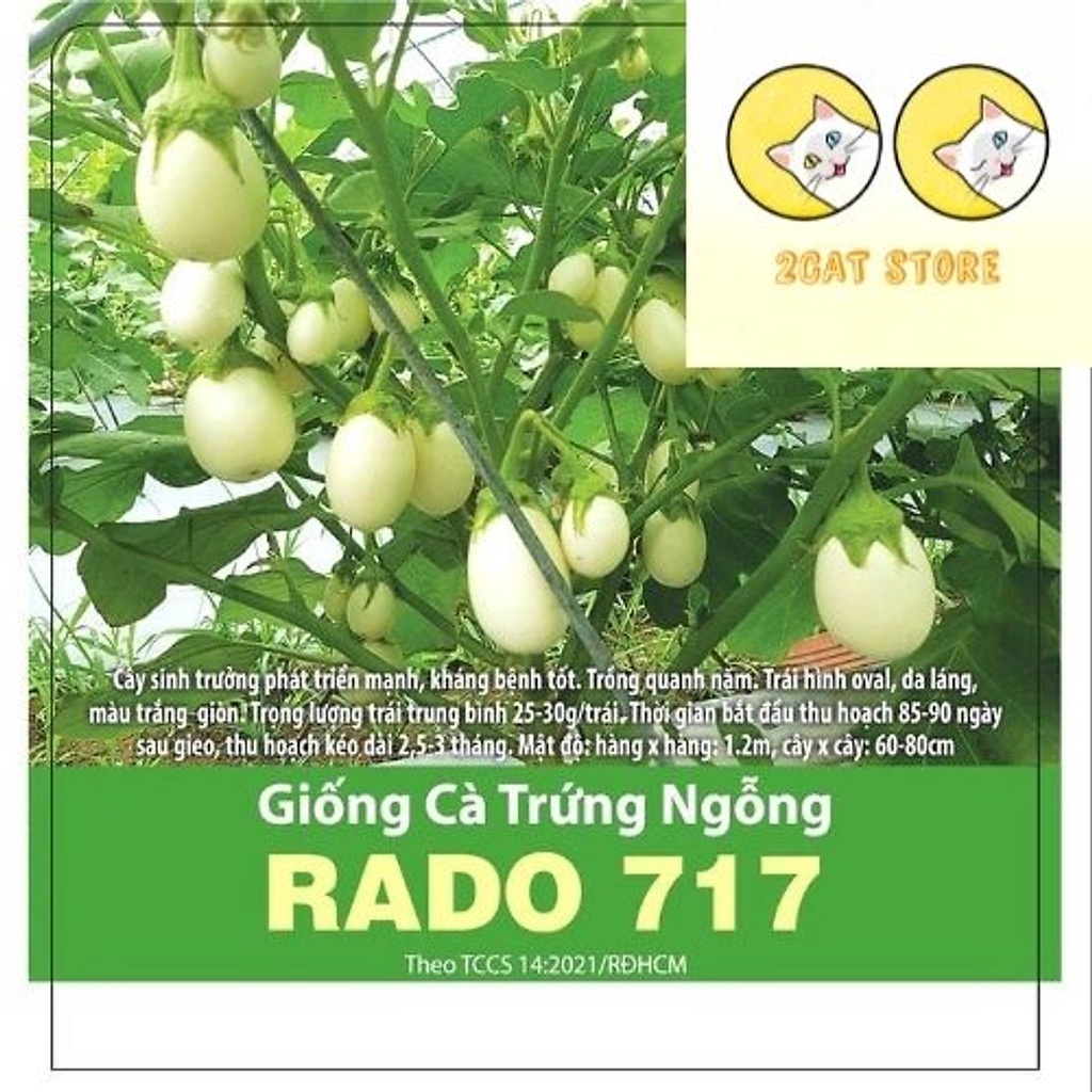 Hạt giống cà trứng ngỗng rado 717 0.5gr