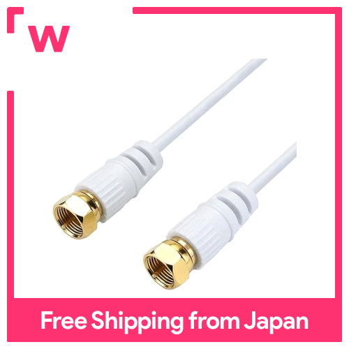 Horic siêu mỏng Cáp Ăng ten S-2.5C-FB 3M đồng trục [Tương thích với phát sóng 4K8K (3224MHz)/BS/CS/Mặt đất phát sóng kỹ thuật số/CATV] trắng cả hai bên loại vít kết nối AC30-483WH
