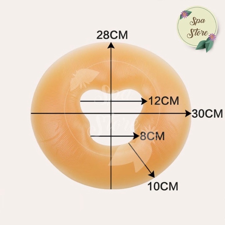Gối silicon nằm úp mặt, dùng trong spa massage body, tắm trắng