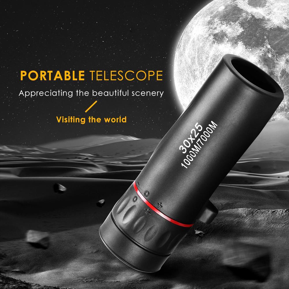 Mini Portable Zoom Scope 30x Monocular Telescope For Travel Adjustable Focal Length 7X Monocular Telescope ราคา 190 บาท*ส่งฟรี