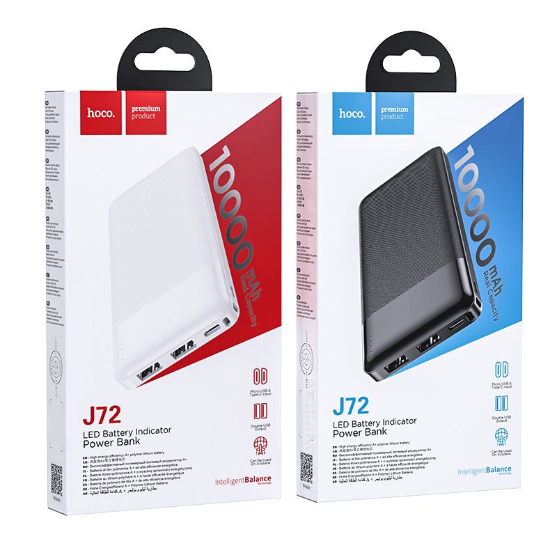 Sạc dự phòng hoco j72 - dung lượng 10000mah - pin sạc dự phòng giá rẻ