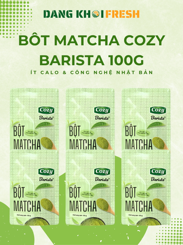 Combo 10 Túi Bột Matcha Cozy Barista 100g Bột Trà Xanh Cozy Pha Chế Matcha Latte Coldwisk Chính Hãng