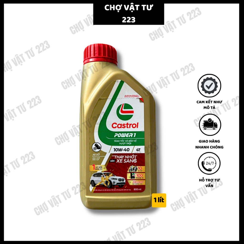 🎁 Nhớt Castrol 10W-40 800ml_Dùng cho động cơ xe máy