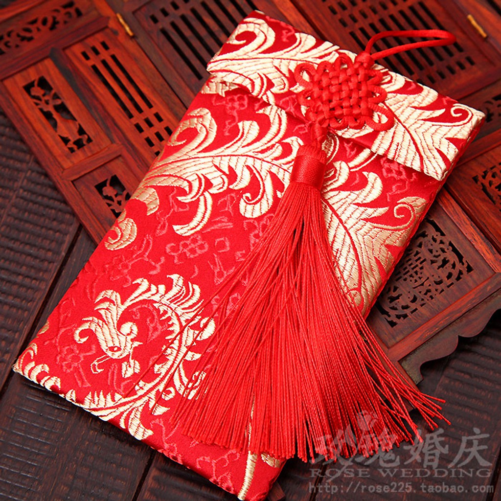 Bao Lì Xì Vải Gấm Nhiều Hoa Văn Cao cấp Ngày TếtCưới Hỏi Nạp Tài.