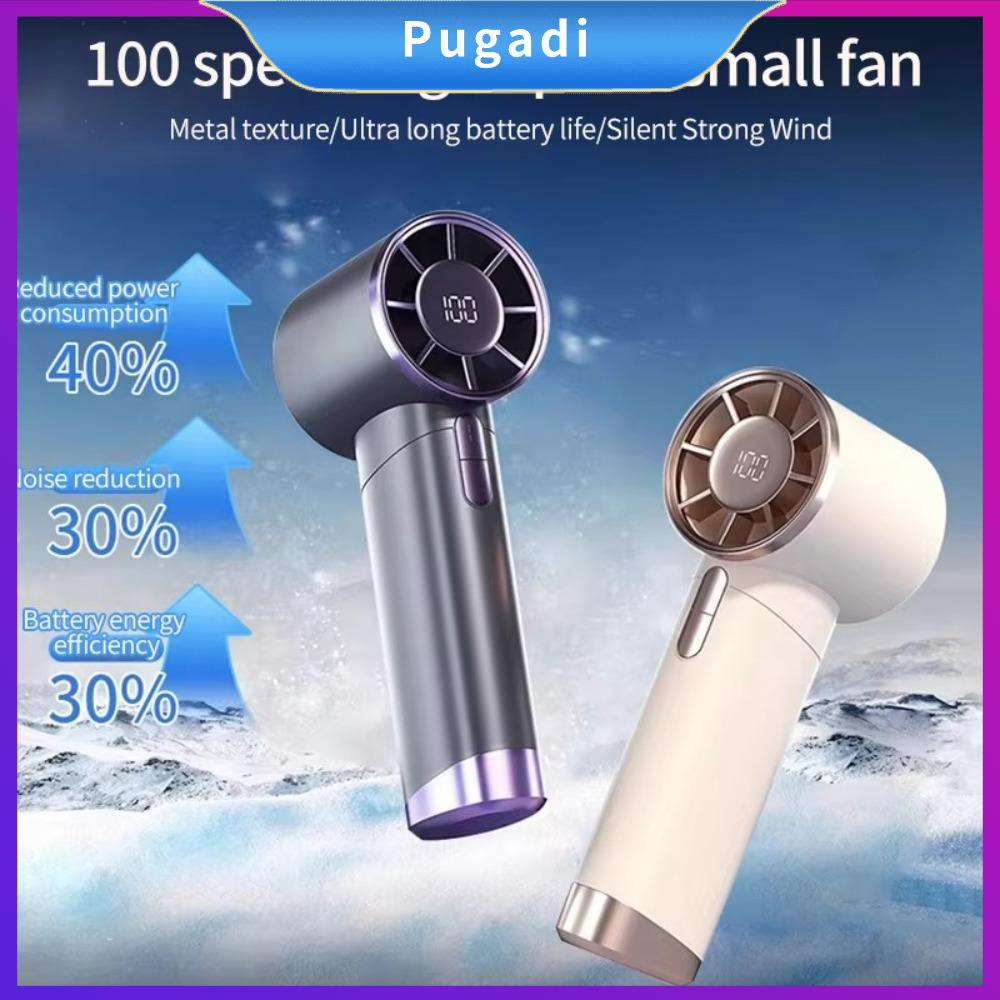 PUGADI Turbo Quạt cầm tay Có thể sạc lại qua USB Di động Quạt bỏ túi Làm mát Quạt điện dành cho du lịch ngoài trời
