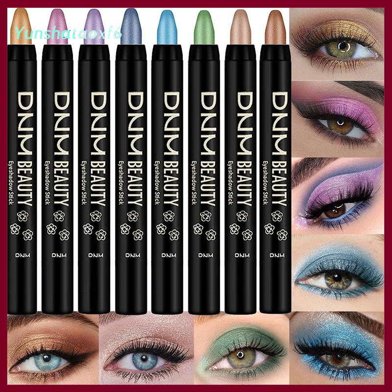 yunshataoxf 8pcs kim loại màu đỏ nâu Eyeshadow bút chì kéo dài không thấm nước Eyeshadow Gậy cao sắc tố ánh sáng lung linh long lanh bóng mắt thanh - 2