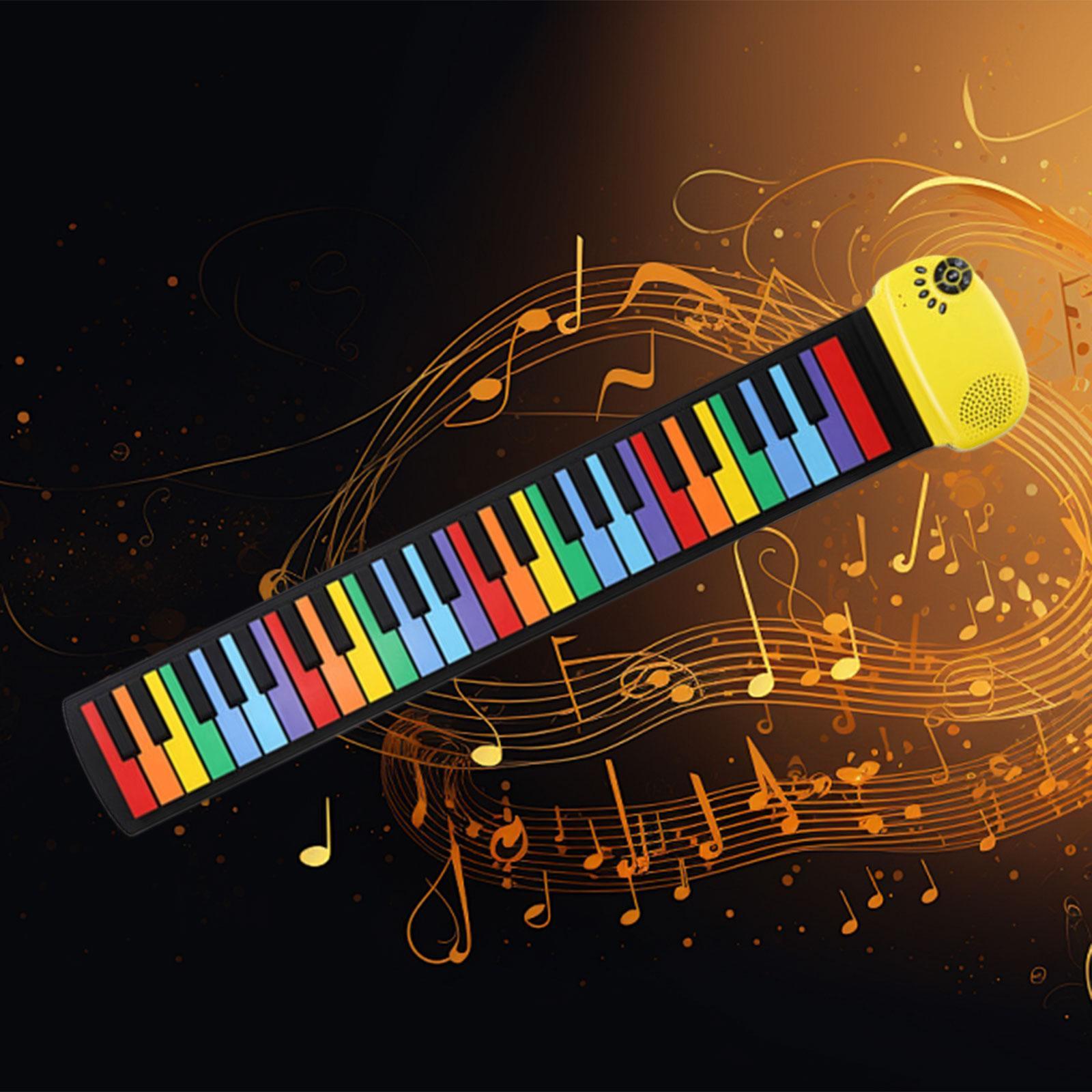 BNMUSIC Roll up Piano Keyboard 49 Keys Travel Keyboard Lightweight Flexible Silicone Roll Out Piano Keyboard for Beginner Birthday Gift
