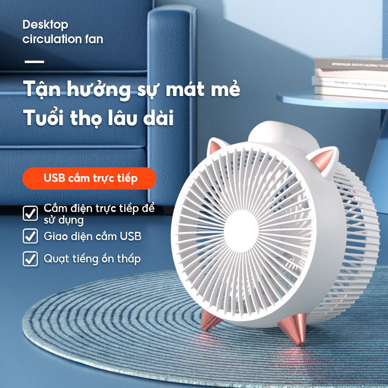 Quạt nhỏ usb để bàn mẫu mới quạt để bàn gia đình cầm tay quạt mini hoạt hình gió lớn hzgha0423