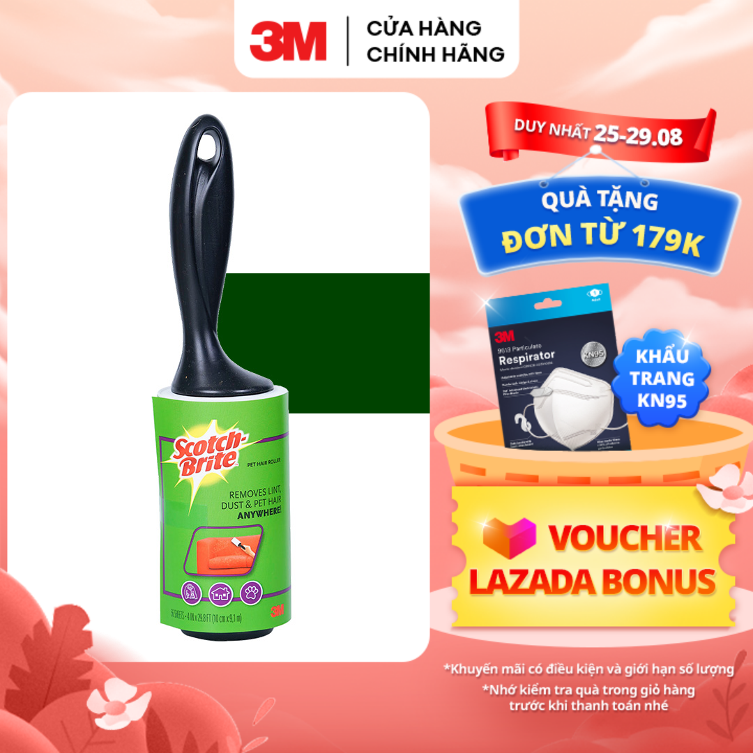Cây lăn bụi 56 lớp 3M™ Scotch-Brite™, xé dễ dàng, không để lại keo, 1 cây, 10cmx4.6m, Giúp lấy sạch bụi bẩn