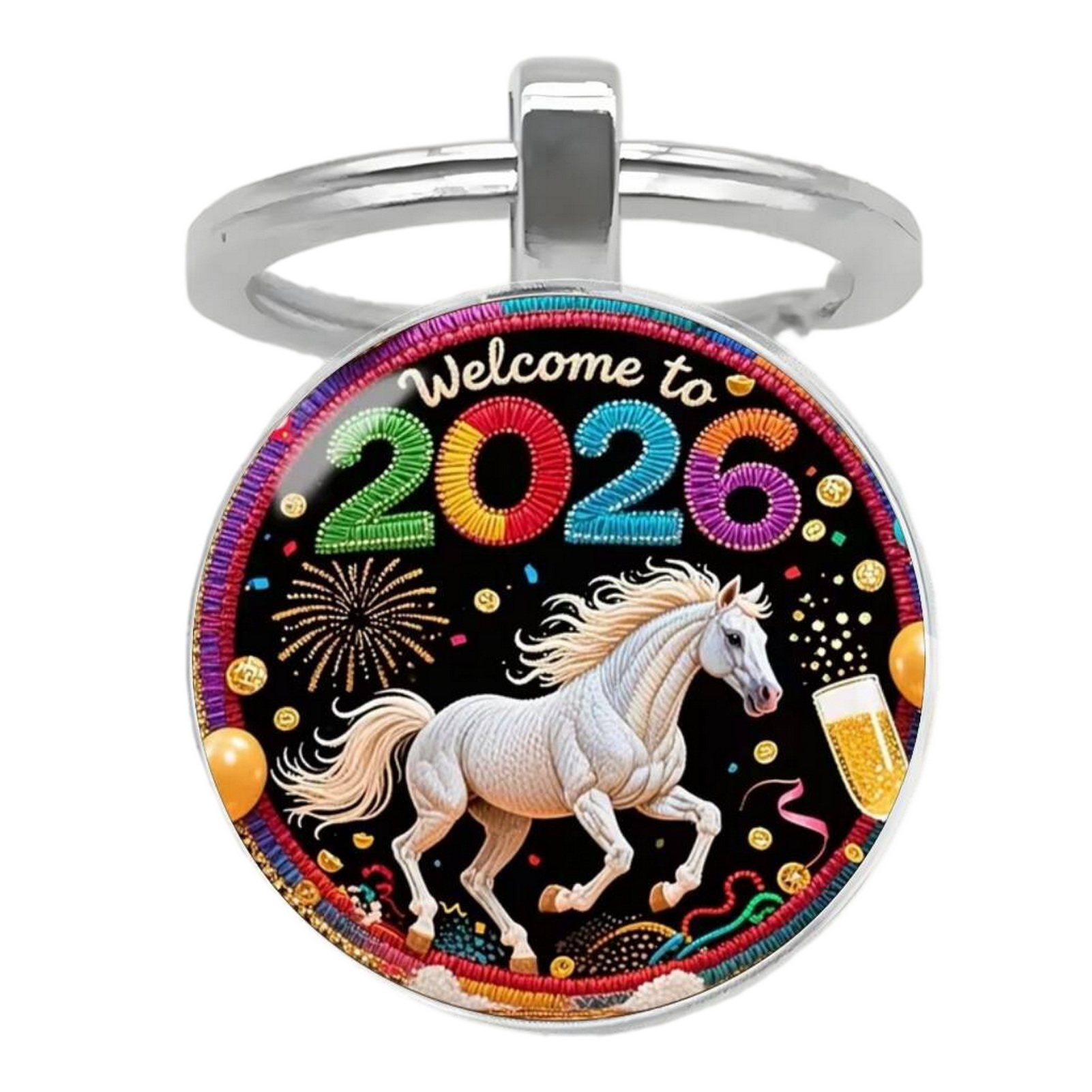 Personalized Zodiac Keychain Chinese New Year Keychain 2026 Year of Keychain with Bells – Lucky Zodiac Metal Pendant Compact Holiday Decoration Good Luck Charm - 6