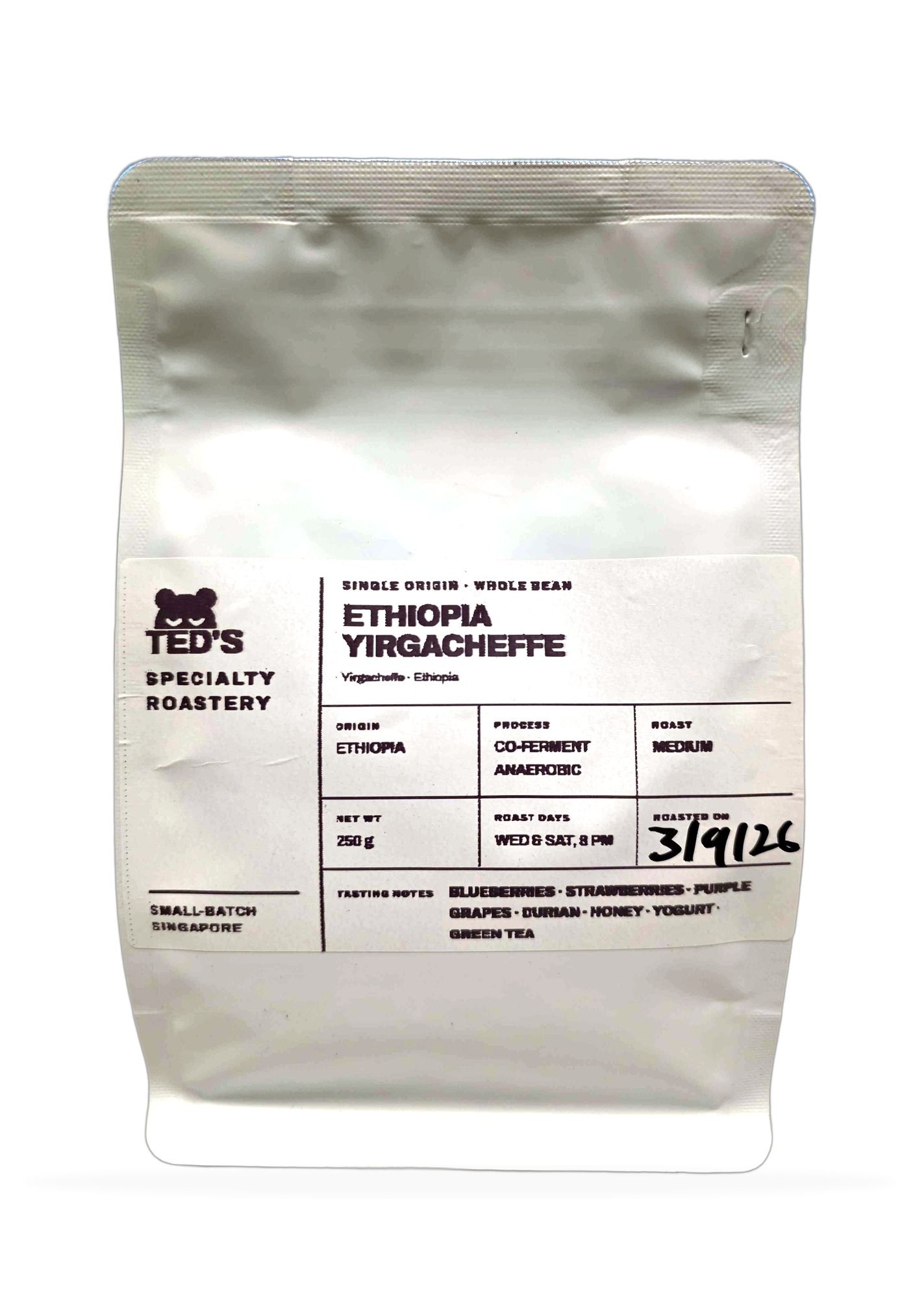 Ethiopia Idido Yirgacheffe Co-ferment Anaerobic Coffee Beans (Medium Roast, Frui