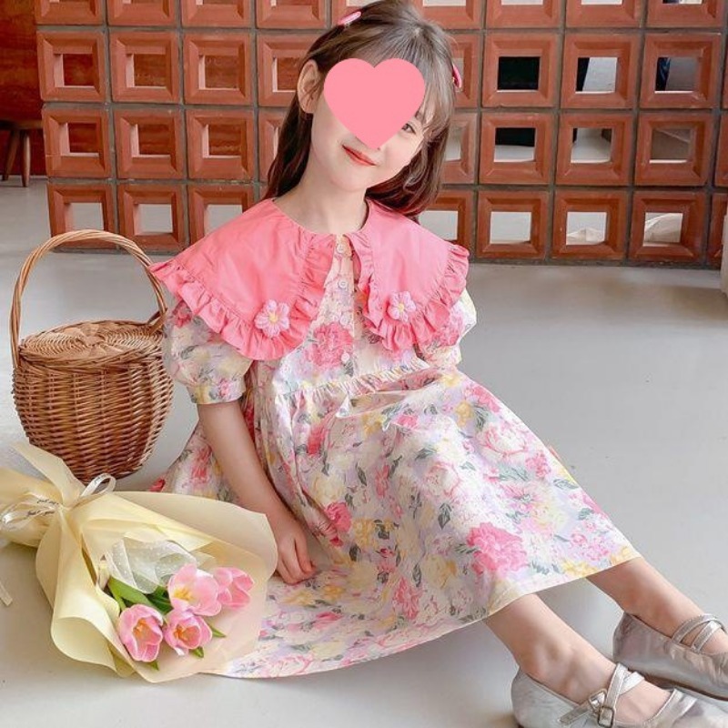 Girl's Fashion Fragmented Flower Dress 2024 Summer New Style: Sweet and Cute Girl's Short sleeved Princess Dress Trend Girl's Fashion Fragmented Flower Dress 2024 Summer New Style: Sweet and Cute Girl's Short sleeved Princess Dress Trend ราคา 507 บาท*ส่งฟรี
