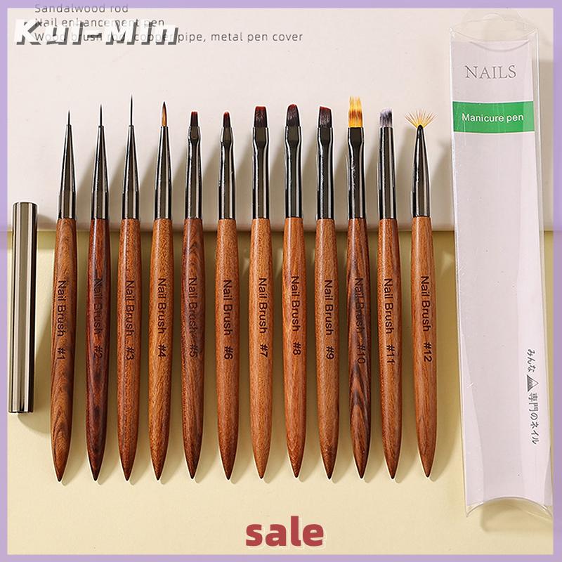 Kui-min 1 chiếc bút làm móng tay cây gậy gỗ đàn hương kéo vẽ đường móc hoa vẽ đường dụng cụ vẽ móng cọ trị liệu ánh sáng nhòe màu gradient
