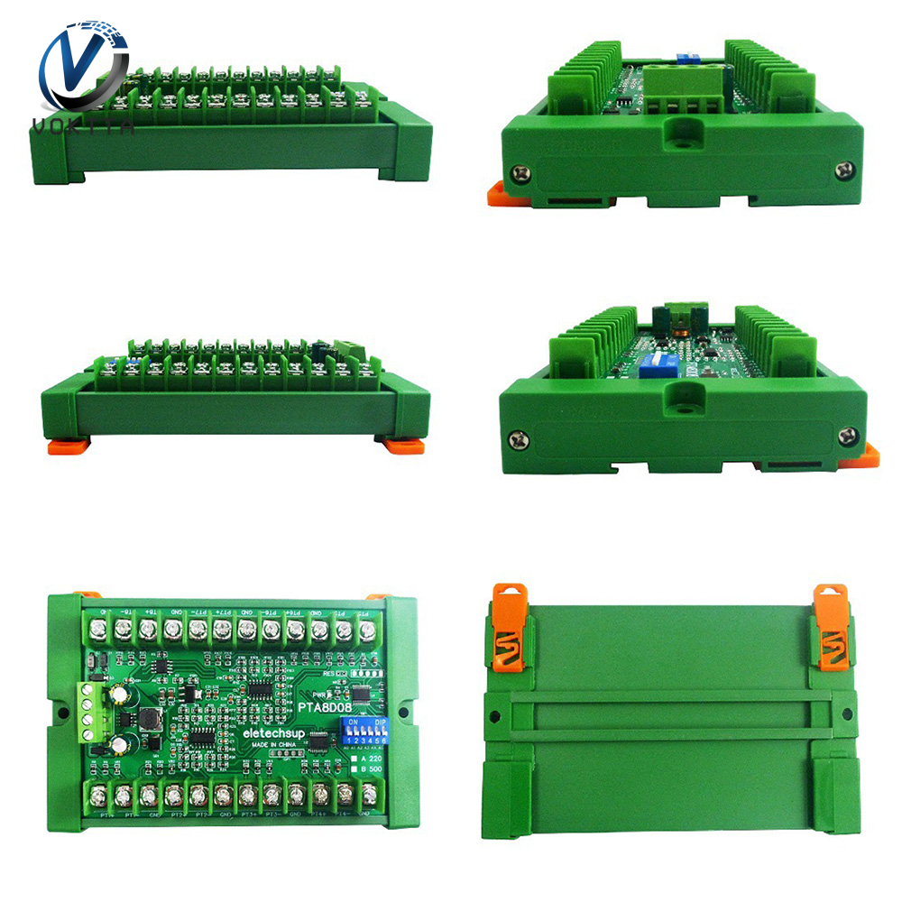 Voktta 8ch dc 8-30v pt100 rtd rs485 mô-đun cảm biến nhiệt độ modbus
