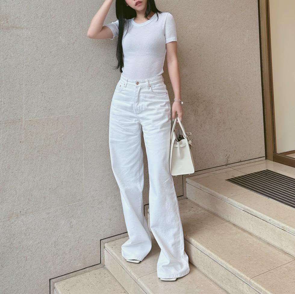 Quần jeans dài ống suông basic cila jeans
