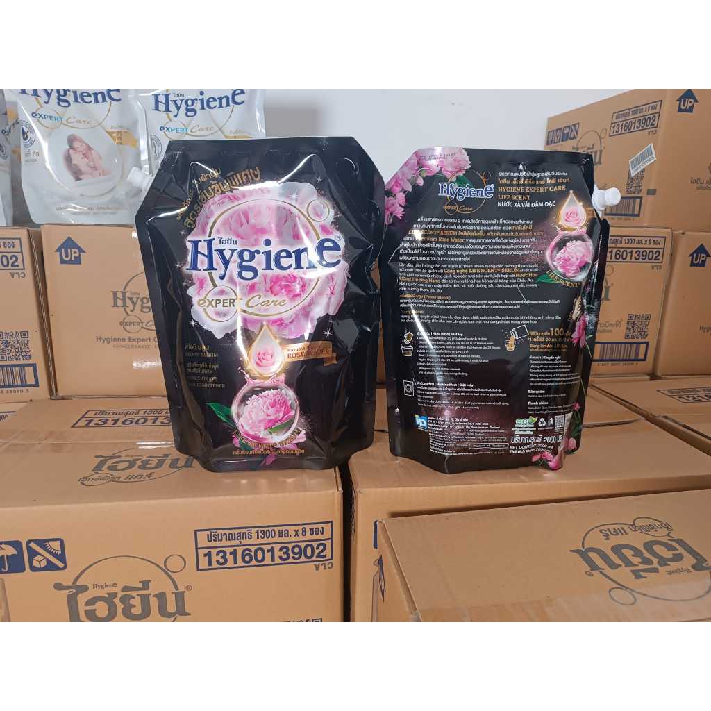Combo 2 túi Nước xả vải Hygiene Thái lan 1150ml Cao cấp hương thơm tự nhiên bảo vệ sợi vải BIN BIN