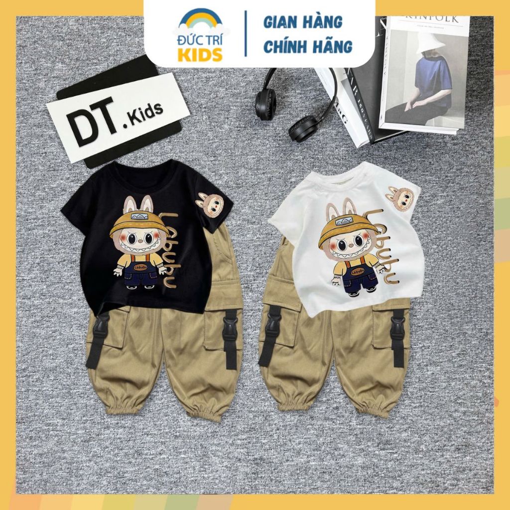 Set quần áo bé trai 2-8 tuổi (9-24kg), áo thun labubu kèm quần dài phong cách Hàn Quốc năng động hè 2025 | ĐỨC TRÍ KIDS