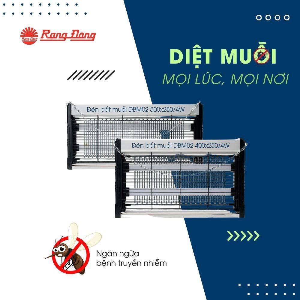  Đèn bắt muỗi Rạng Đông máy thu hút côn trùng thông minh treo tường UV MODEL DBM02 