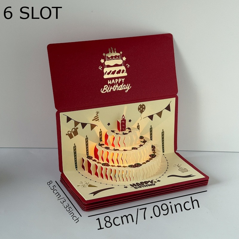 Pet Home-my Birthday Angpao Envelope 3d Pop Up Music Light Foldable Greeting Card Blessing Message Rumah Tangga Gift