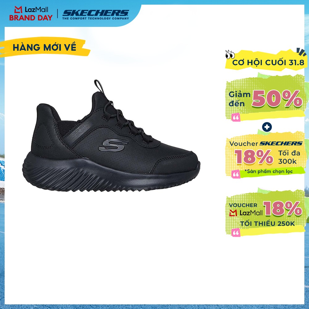 [Chỉ 31.8 - Voucher Skechers 18% + Voucher LZD 18%] Giày Thể Thao Bé Trai Skechers Slip-Ins Bounder Elite-Studiez - 403896L-BBK Air-Cooled Memory Foam