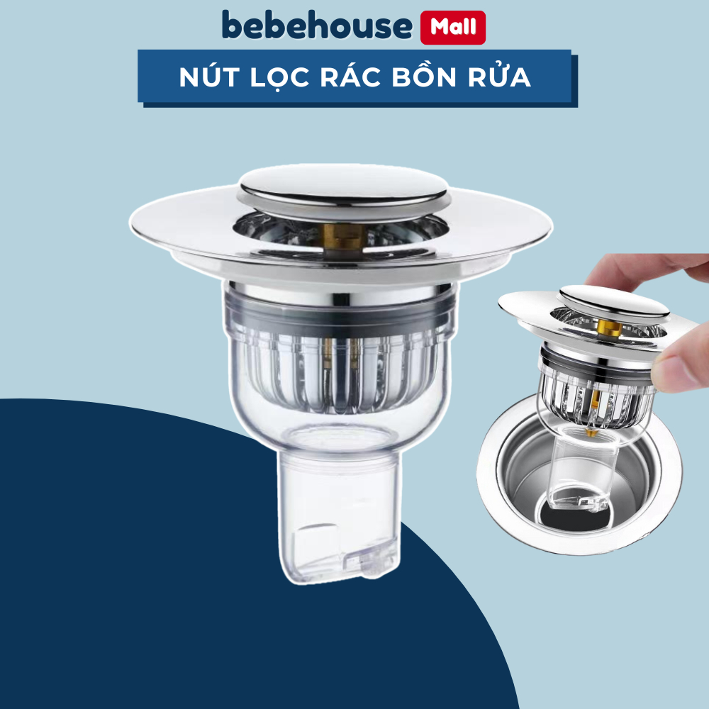 Nút Chặn Lỗ Thoát nước, Nút Nhấn Xả Cho Bồn Rửa Mặt Cao Cấp BB005 BEBEHOUSE