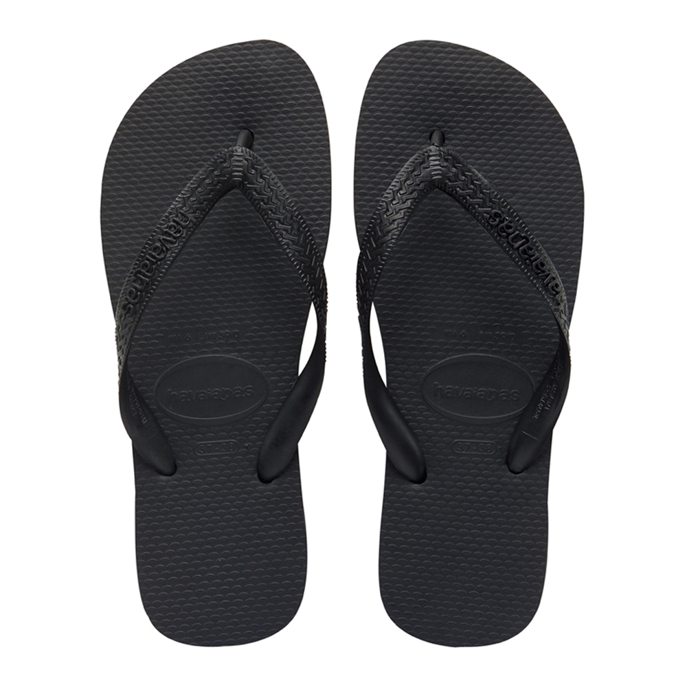 havaianas black wedge flip flops