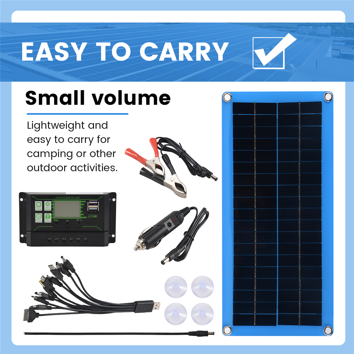 Q3300W Solar Panel 12V 5V Dual USB Controller Waterproof Monocrystalin Solar Cells Battery Charger