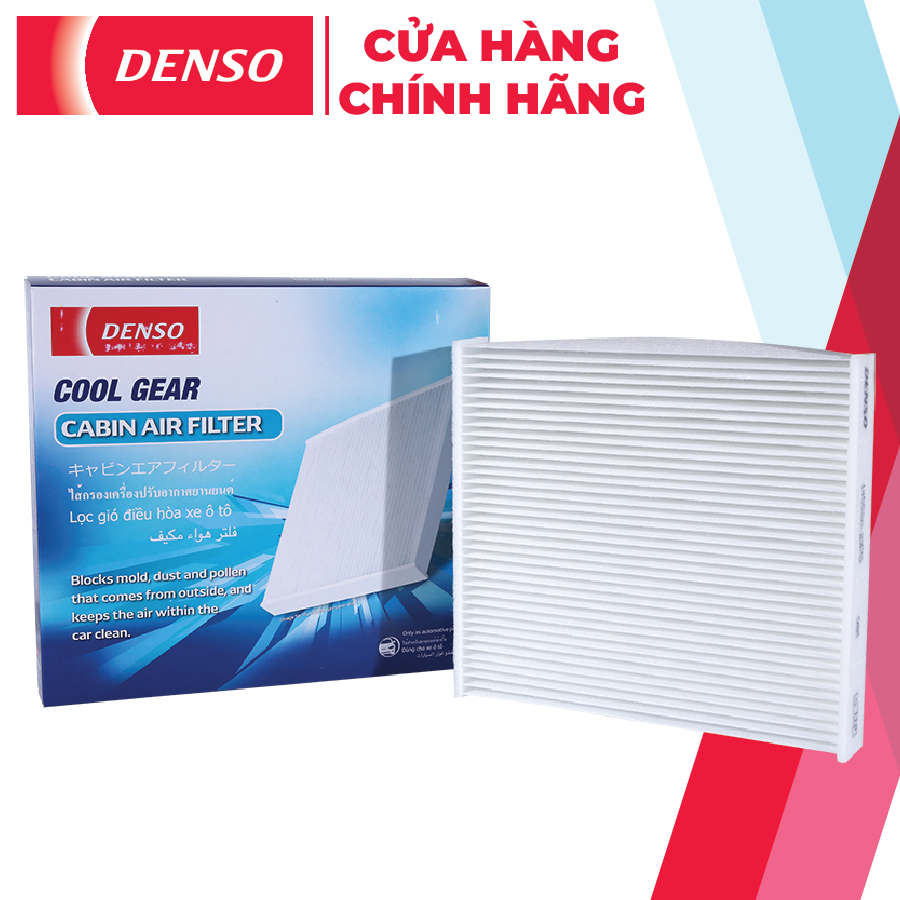 Lọc Gió Điều Hòa 2370 DENSO Cool Gear, Lọc Không Khí Trong Cabin Ô Tô, Dùng Cho Xe Toyota Vios, Corolla Altis, Innova, Fortuner, Camry, Yaris, Raize, Veloz Cross, Prado, Land Cruiser, Avanza, Hilux; Lexus IS, ES, GS, LS, RX, GX, LX; Mã 145520-2370