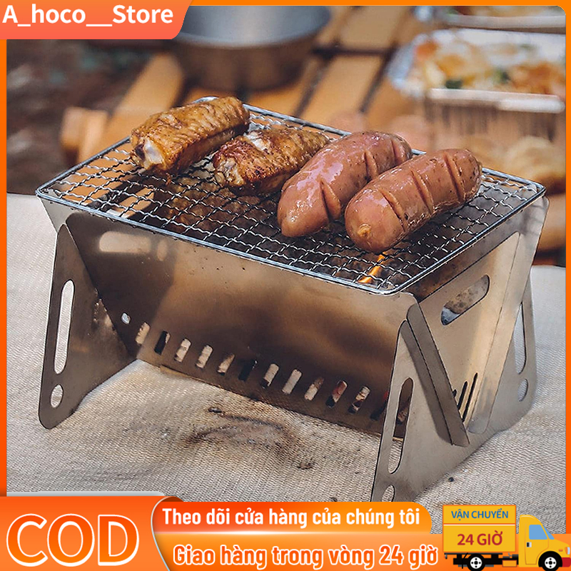 Bếp Nướng Than Hoa Gấp Gọn | Bếp Nướng BBQ Dã Ngoại - Loại Mini Chắc Chắn