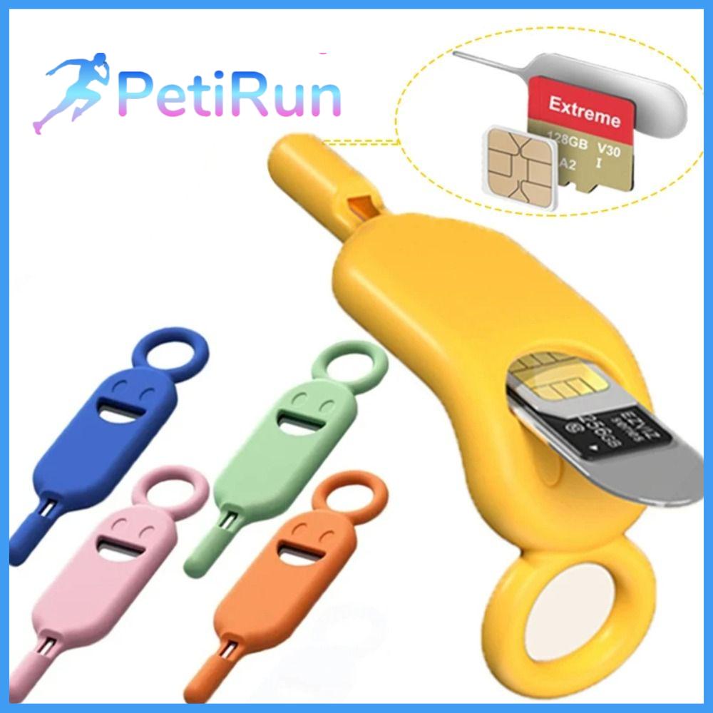 PETIRUN 2 trong 1  tháo thẻ Sim Với giá đỡ bảo vệ Chống mất Dụng cụ mở  phun khay  Móc khóa Hộp đựng thẻ Sim