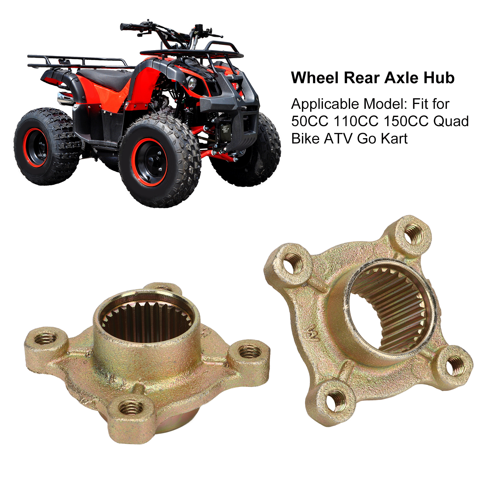 Vành bánh xe Hub trục sau Hub 4 Stud cho 50cc 110cc 150cc xe Quad ATV Xe Go-Kart