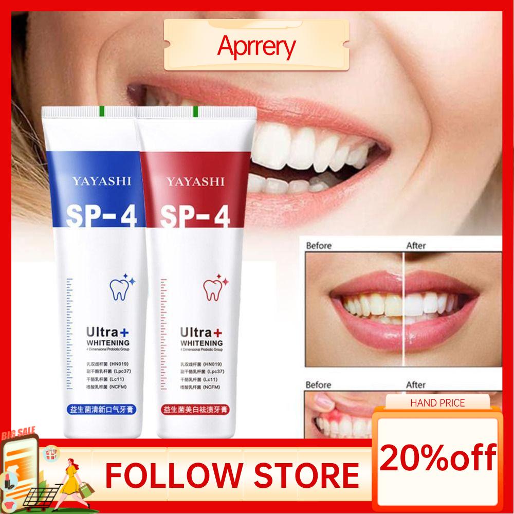 APRRERY Làm sạch răng Loại bỏ mảng bám vết bẩn sâu Sửa chữa màu vàng Làm Trắng Răng Kem đánh răng Probiotic Hơi thở tươi mát SP-4 Làm sáng da