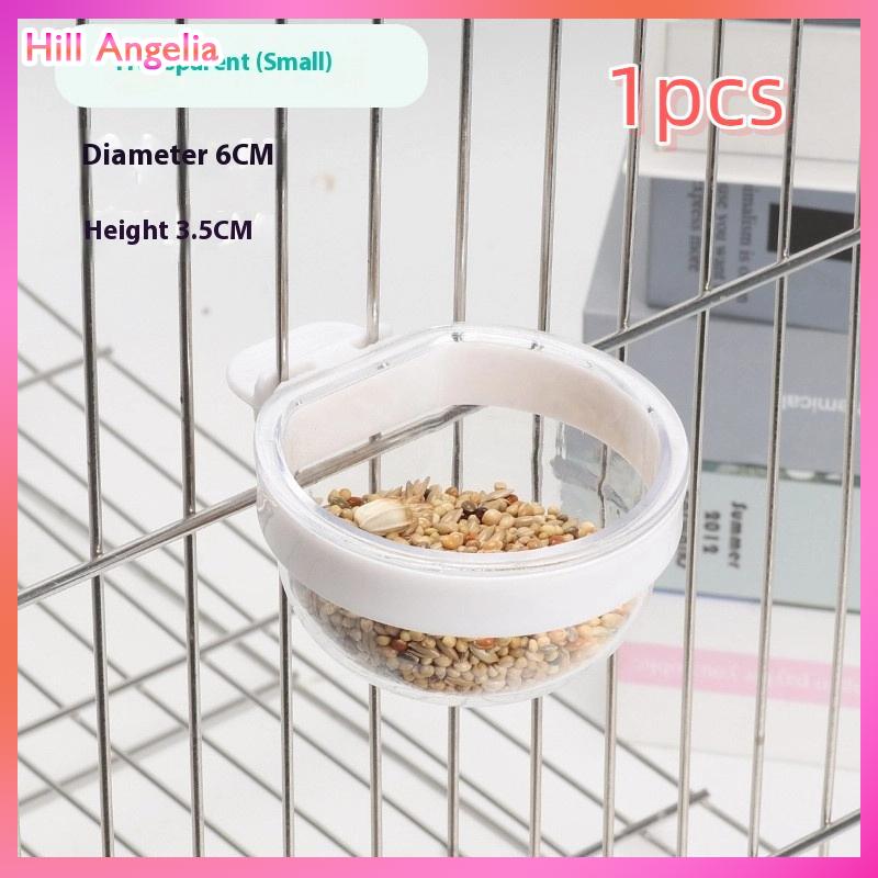 [Hill Angelia] Bird Feeding Bowl Detachable Transparent Bowl Plastic Food Cup For Cage Convenient Hanging Seed Water Feeder For Parrots - 7