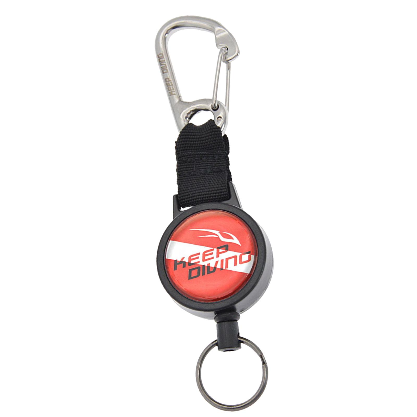 Diving Gear Retractor with Snap Clip Torch Holder Diving Lanyard Hanging Hook