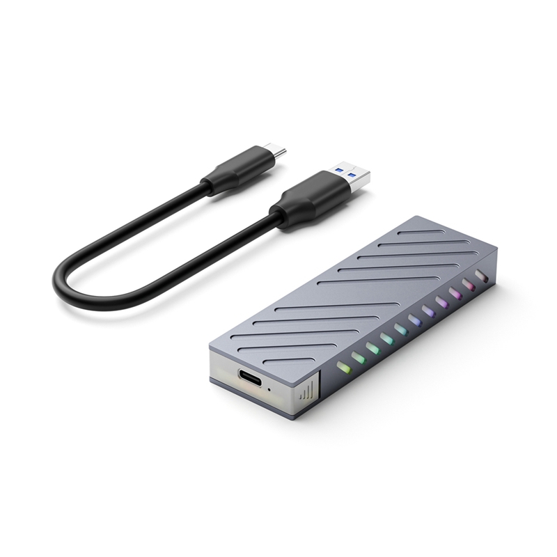 M2 SSD Case NVMe SSD Enclosure USB 3.2 Gen2 10Gbps USB C Portable External Enclosure Tool-Free