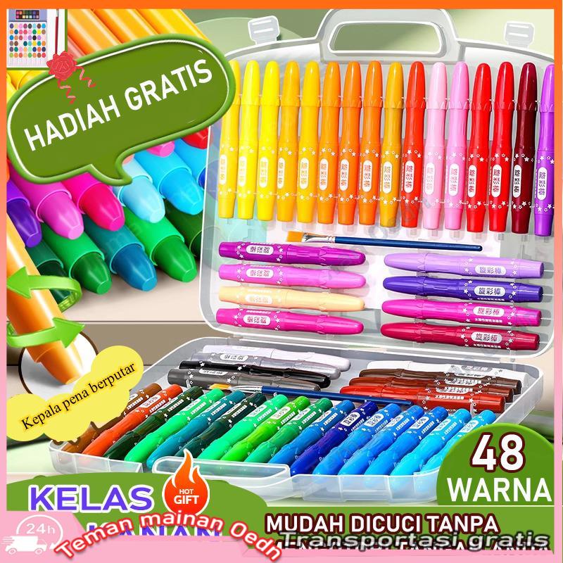 Grasp crayon set 48/36 medium silky eye colors crayons water soluble crayons squishy grasp rotation co…